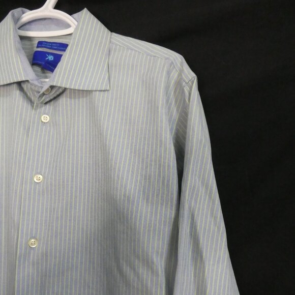 EGARA - Non Iron - Slim Fit | 16 34-35 | Light Blue & Yellow Striped Dress Shirt - Picture 5 of 14